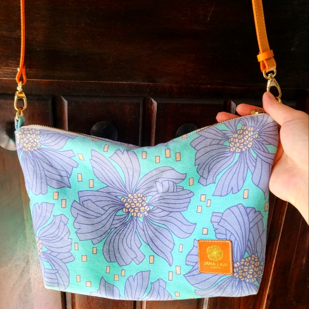 Fighting Eel x Jana Lam Aqua Betta Fish Blooms Mini Slouchy Crossbody Bag